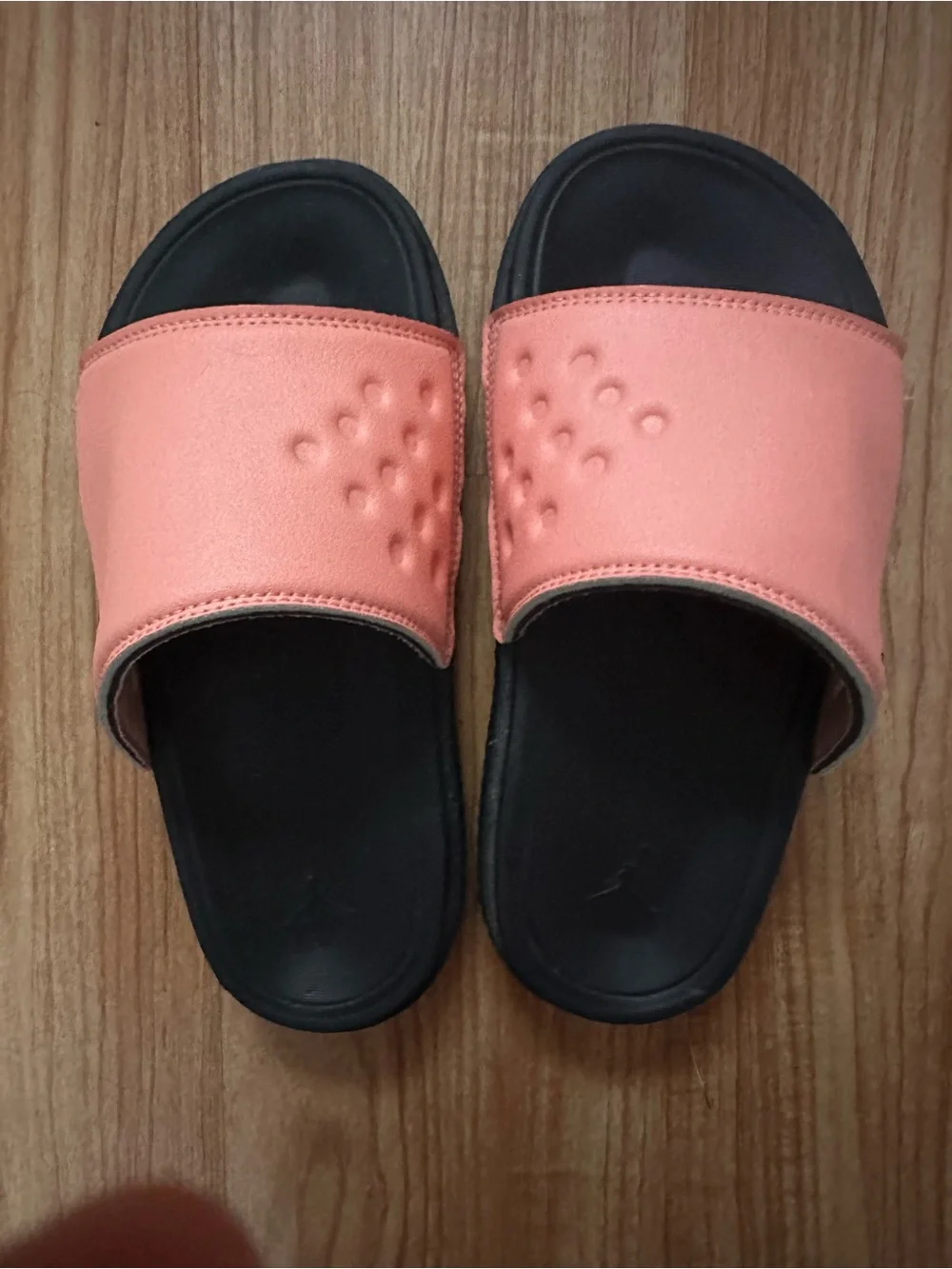 Jordan Peach and Black Slide Sandals